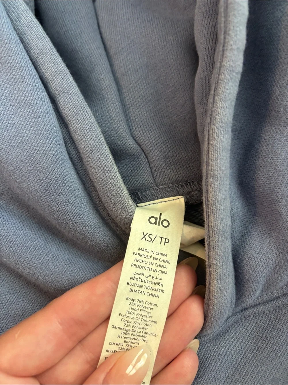 ALO Yoga Women’s Dusty Blue Hoodie - Pullover Sweatshirt